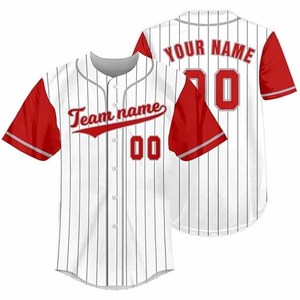 Custom Manufactured Unisex Baseball Jersey Short Sleeve Solid Digital Print Four-Way Stretch Breathable Quick Dry 100% Sports - Product Image 1