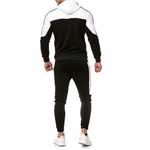 Survêtement de fitness à capuche et survêtement d'hiver pour hommes, vêtements de sport 100% coton pour l'entraînement, séchage rapide et taille élastique - Product Image 2