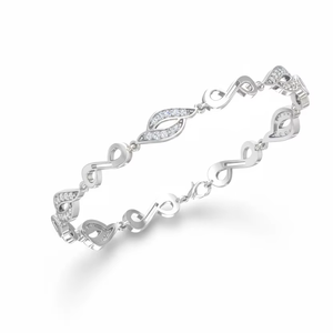 Pulsera de Cadena con Eslabones Infinitos Elegante de Oro de 14K y Diamantes Naturales para Mujer - Product Image 1