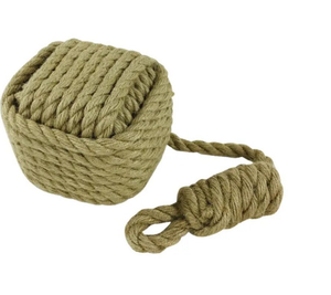 Square Rope Door Stop - Braided Chunky Jute Rope - <b>Nautical</b> Decor - Product Image 1