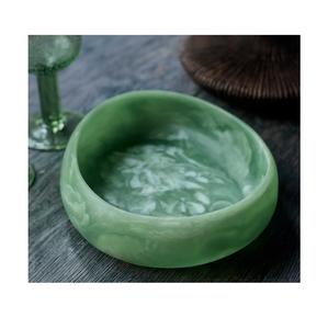 Tazón decorativo de resina ecológico artístico hecho a mano acabado brillante estilo elegante suave para aperitivos frutas ensaladas fiesta en casa - Product Image 1