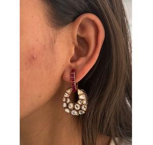 Pendientes Kundan Clásicos de la Mejor Calidad, Chapados en Oro, con Aspecto Tradicional, Colecciones para Bodas y Fiestas, para Mujeres y Niñas - Product Image 1