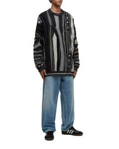 Sweat-shirt à col rond en coton 100% respirant, surdimensionné, épais, tricoté pour l'hiver, personnalisé pour homme - Product Image 2