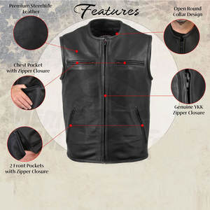 Chaleco de cuero de alta calidad 100% para hombre, diseño de moda transpirable para invierno, precio razonable - Product Image 3