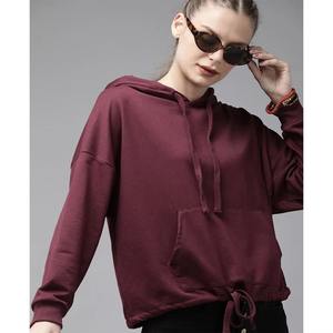 Women's Blank Crop Hoodie Custom Printing New High Quality Polyester Cotton Crop <b>Top</b> Blank Hoodies For Women - Product Image 4