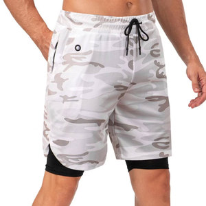 New Arrival Unique Design Men Mesh Double <b>Layer</b> Shorts Custom Logo Men Workout Double <b>Layer</b> Shorts For Sale - Product Image 3