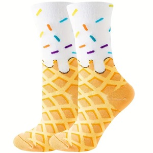 ODM Funny Ice-cream Jacquard Food Crew Socks Cotton Custom Logo Cotton Men Sock for Daily Casual Wear Wholesale Vietnam Factory - Product Image 5