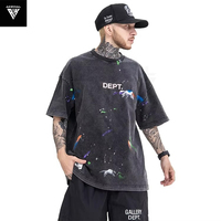 T-shirt vintage lavé à l'acide pour hommes Logo personnalisé DTF/sérigraphie lourd 100% coton T-shirt surdimensionné pour hommes vêtements décontractés