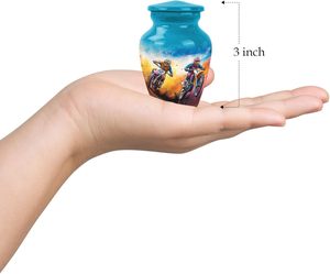 Urne funéraire en métal pour cendres d'adultes - Personnalisable en taille et design - Product Image 5