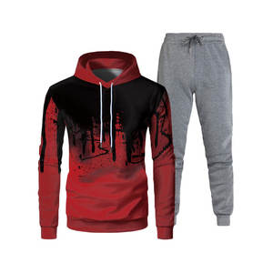 OEM/ODM sudaderas con capucha personalizadas y conjuntos de Jogger logotipo sólido Sudadera con capucha chándal de algodón de peso pesado - Product Image 2