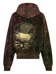 Sweat à capuche pour femme, coupe classique, effet délavé, en polaire confortable pour l'hiver, avec logo frontal, tendance pour le quotidien - Product Image 3