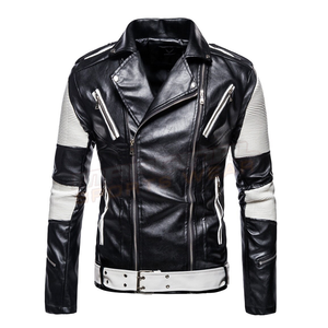 2025 personnalisé de haute qualité hommes véritable peau de mouton et peau de vache vestes en cuir de motards veste d'hiver en cuir pur - Product Image 1