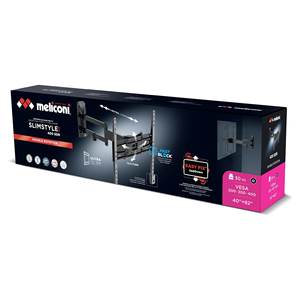 SLIMSTYLE PLUS 400SDR Soporte de pared y estantes de exhibición negro para TV/Monitor de hasta 30 Kg con VESA 400 X 400 Modelo 480994 - Product Image 2
