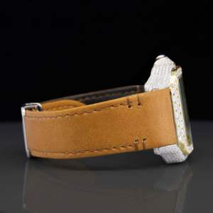 Reloj de Lujo con Diamantes de Imitación Moissanite VVS, Esfera Analógica de Acero Inoxidable Color Amarillo Mostaza, Estilo Hip Hop, Regalo Empresarial para Él - Product Image 3