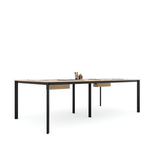 Contemporary Minimalist <b>Office</b> Meeting <b>Table</b> 240x120cm Melamine-Coated Plywood with Oval Iron Legs HBOV047 - Product Image 4