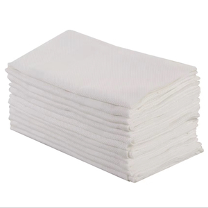 Juego de servilletas de satén de algodón 100%, de secado rápido toalla de lino, tejido blanco sólido para el hogar, hoteles, restaurantes, uso de cocina sostenible - Product Image 1