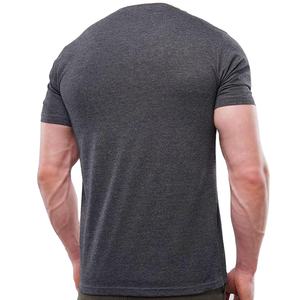 Camiseta de Cuello en V Extra Grande para Hombre, Personalizada, de Algodón Grueso, Lisa, de Manga Corta, Básica, al por Mayor, Fabricante OEM ODM - Product Image 3