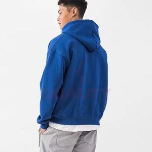 Polaire d'hiver personnalisée 100% qualité coton polyester sweats à capuche zippés pour hommes avec col à capuche motif solide thermique à vendre - Product Image 5