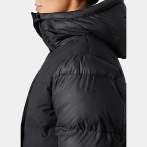 Parka matelassée pour femme, noir, OEM, à la mode, avec cordon de serrage et capuche ajustable, veste d'hiver matelassée pour femme, style bulle - Product Image 5