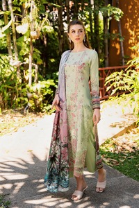 2025 nueva moda mujer seda Salwar Kameez Formal pakistaní césped trajes para fiestas verano césped vestido al por mayor por Qj Impex - Product Image 4