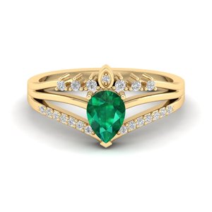 REYES corte pera 0,75 quilates verde esmeralda anillo de piedras preciosas en plata de ley 925 moissanita regalo de compromiso joyería fina para mujeres - Product Image 6