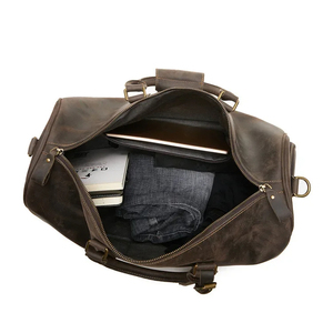 Sacs de voyage en cuir véritable de grande taille avec fermeture éclair, réutilisables et personnalisables pour hommes et femmes - Product Image 2