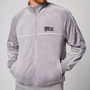 Survêtements de jogging 2 pièces en velours léger pour homme, grande taille, avec logo personnalisé, pantalon de jogging respirant, hiver - Product Image 1