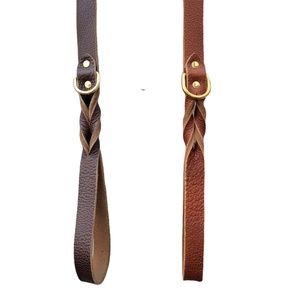 , Correas de cuero de grano completo de 5 pies de largo hechas en Canadá, Correa fuerte para perros, correa para perros, 60 ''trenzada - Product Image 1