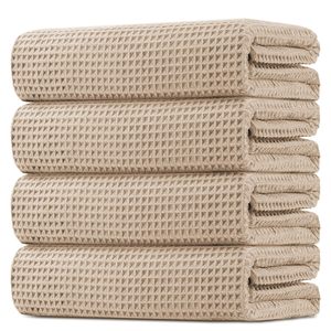 Manufacturer Wholesale Adult Waffle Bath <b>Towel</b> <b>Set</b> 4 Pack Ultra Soft Quick Dry Highly Absorbent Hotel Spa <b>Towel</b> - Product Image 1
