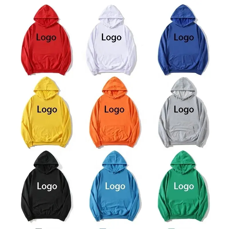 Kualitas tinggi kustom Logo multiwarna unisex katun sweatshirt plus ukuran hoodies OEM/ODM