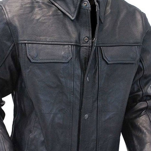 Camisa Casual de Cuero Genuino para Hombre, Tendencia Oversize, Cuello Camisero, Cierre de Botones, Corte Regular, Resistente al Viento, Transpirable, Estilo Urbano - Product Image 4