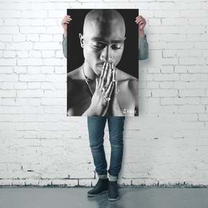 Tupac <b>Poster</b> Black Frame Pray Design Made of Paper - Product Image 3