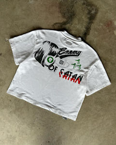 เสื้อยืดครอปสำหรับผู้ชายเสื้อสไตล์สตรีทแวร์ผ้าฝ้าย100% โอเวอร์ไซส์ - Product Image 4