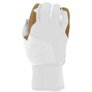 Gants de Frappeur de Softball de Qualité Supérieure avec Logo Personnalisé, Qualité Souper, Blancs et Marrons, pour Hommes