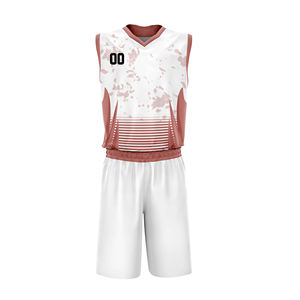 Uniforme de basket-ball à col en V personnalisé avec impression par sublimation professionnelle et couleur personnalisée - Product Image 4