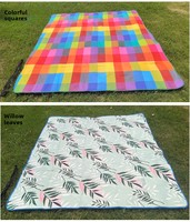 Tapis de camping et pique-nique imperméable et anti-humidité en EVA avec film en aluminium et suède épaissi, tapis carré pour pelouse et parc en extérieur