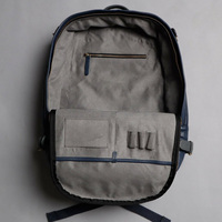 Mochila para Portátil de Cuero Genuino Hecha a Mano, Cierre de Cordón, 20-39L, Geométrica, Unisex, Estilo Vintage, para Universidad, Viajes y Aire Libre