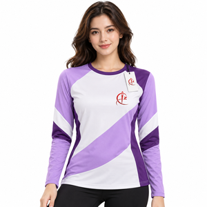 เสื้อยืดแขนยาวผู้หญิงคุณภาพพรีเมียมขายส่งแบบเรียบๆ สำหรับโปรโมชั่น เสื้อยืดแขนยาวคุณภาพดีใส่สบาย - Product Image 1