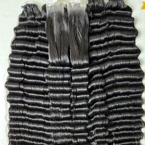 Extensions de cheveux bruts Water Deep Wave vente en gros de cheveux bouclés crépus birmans ondulés naturels paquet de cheveux humains vietnamiens - Product Image 2