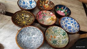 High Quality Disposable <b>Wooden</b> <b>Salad</b> <b>Bowls</b> Custom Printed Handcrafted Contemporary Design Customizable Size Made in India - Product Image 4