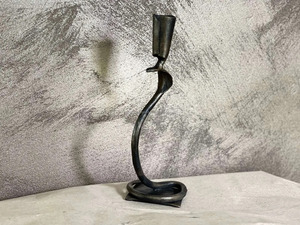 Bougeoir style serpent sur base carrée | Bougeoir | Fer forgé | Bougeoir en métal | Style serpent - Product Image 3