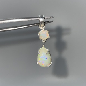 Ethiopian Vintage Style Stainless Steel Silver Plated <b>Pendant</b> Handmade Multi-Fire Opal Gemstone Religious Christian <b>Charm</b> - Product Image 6