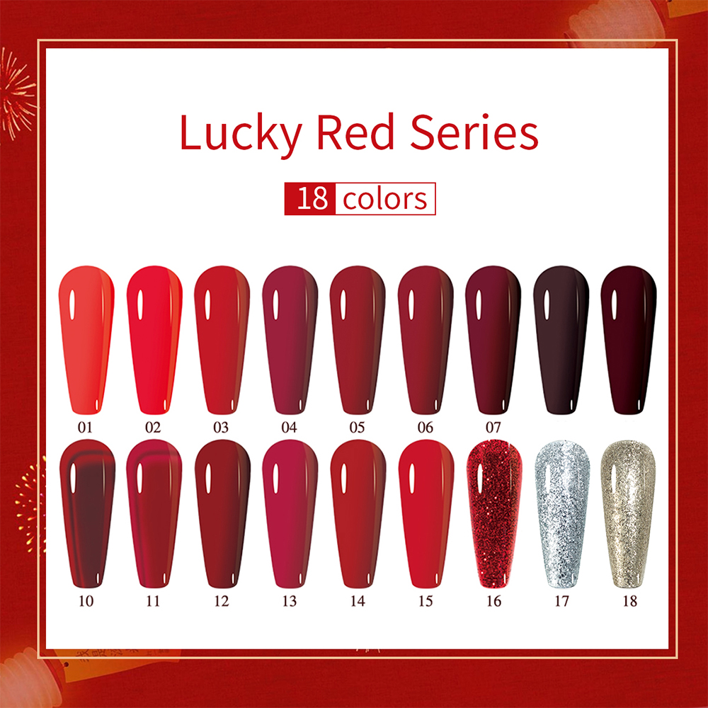 Ensemble de vernis à ongles gel rouge sans Hema