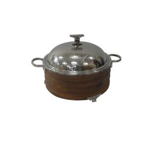 Exclusive Design Wedding Party Dinner Table Decoration Food Serving Wood Hot Pot Nickel Plated Lid Serving Hot Pot - Product Image 6
