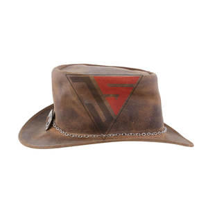 Sombrero de cuero de vaca de alta calidad a la moda, sombreros de cuero de vaca genuino para vaquero, cadena de Metal con ajuste de Concho de Metal - Product Image 2