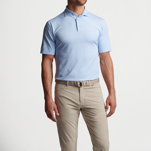 เสื้อโปโลผู้ชายผ้าฝ้ายถักโพลีเอสเตอร์เสื้อโปโลปักโลโก้ได้ตามต้องการ - Product Image 4