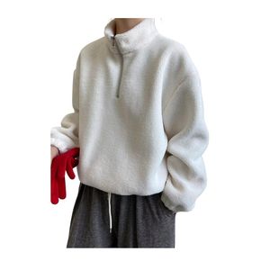 Sudadera de Forro Polar Sherpa para Mujer, Más Vendida, 100% Poliéster, Color Sólido Personalizable, Tejido Transpirable de 300g, con Media Cremallera - Product Image 3