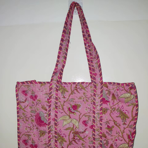 Hand Block Printed <b>Quilted</b> Shopping <b>Bag</b> Traditional Handmade Block Printed <b>Quilted</b> Shoulder <b>Bag</b> Luxury Women Shoulder Tote <b>Bag</b> - Product Image 1