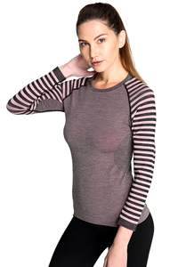 Sudadera de Manga Larga a Rayas para Mujer, de Lana Merino de Alta Calidad, Estilo Moderno, Sin Costuras, Suave y Térmica - Product Image 4