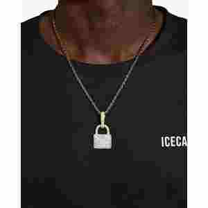 Colgante de Candado de Moissanita de Oro de 14K con Diamantes - Categoría de Producto - Product Image 2